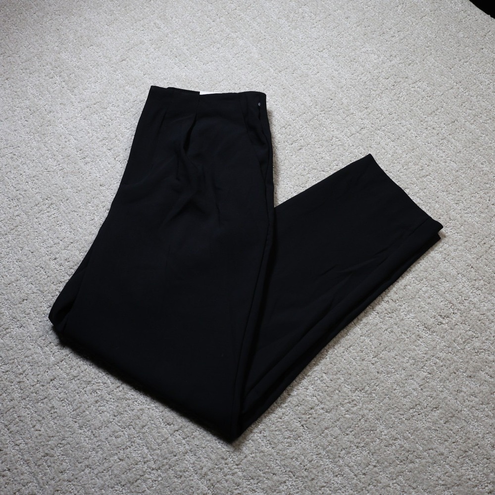 A New Day Womens Black Tapered Leg Highest Rise Stretch Dress Pants Size 8R